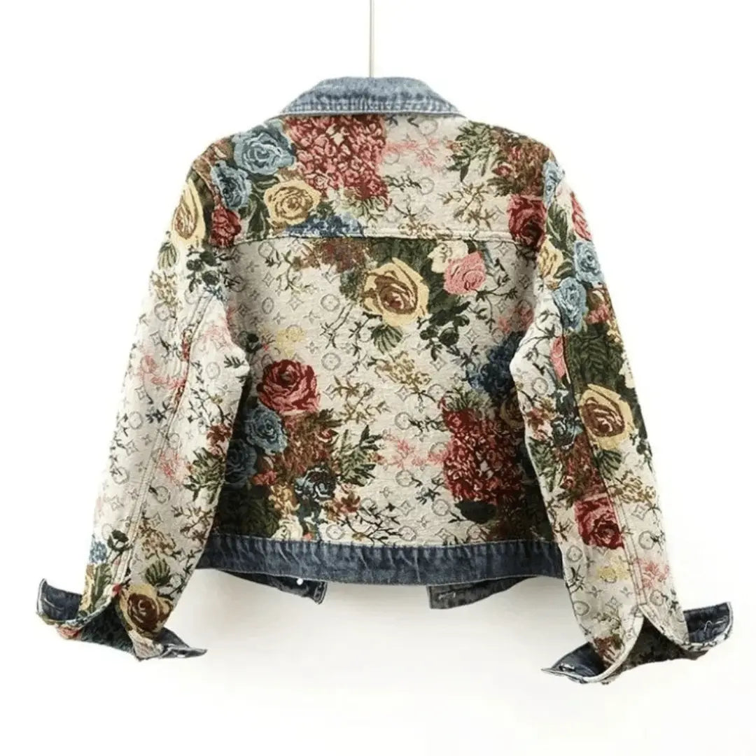 Stilla | Floral Denim Jakke
