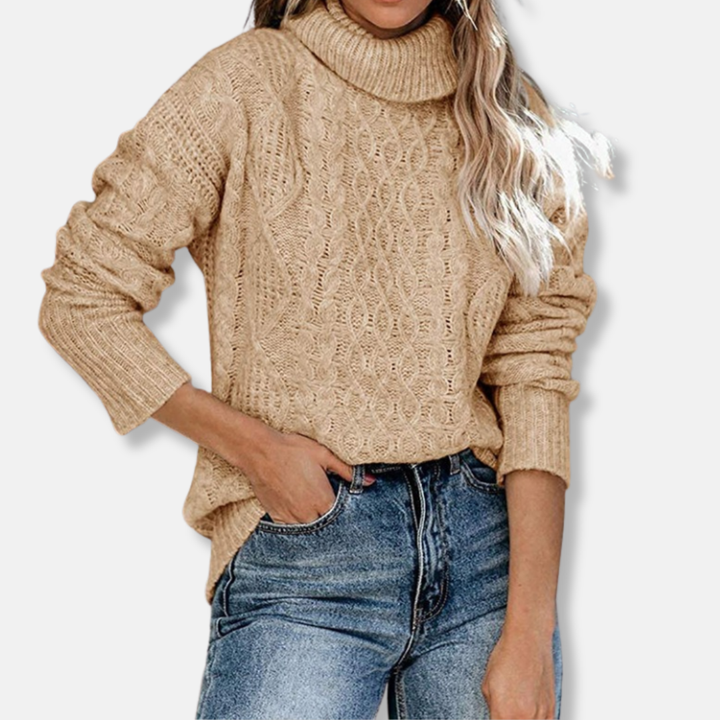 Stilla | Rullekravepullover Kabelstrik Tunika-længdepullover
