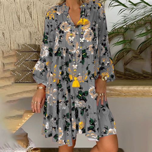 Stilla | Pop Kjole Med Blomstret Print