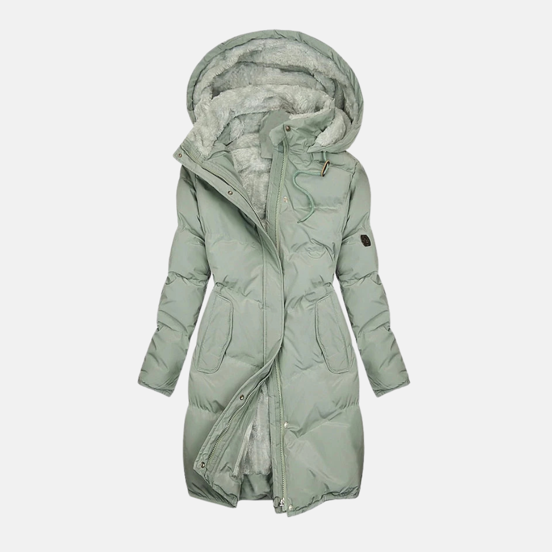 Stilla | Frakke Isoleret Polstret Fyld Ge Quiltet Design Fleece Foring Hætte Justerbar Talje