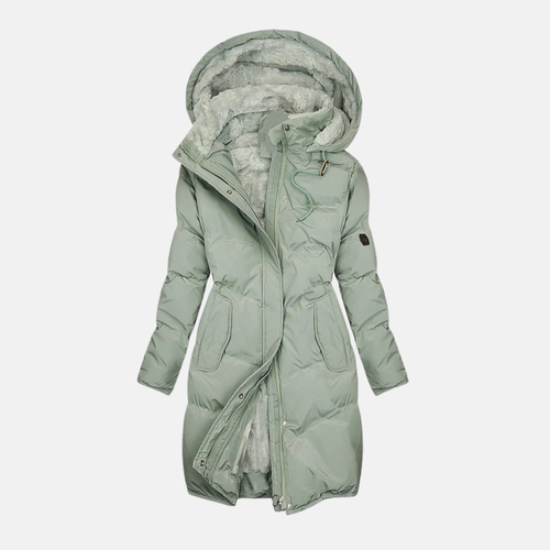 Stilla | Frakke Isoleret Polstret Fyld Ge Quiltet Design Fleece Foring Hætte Justerbar Talje