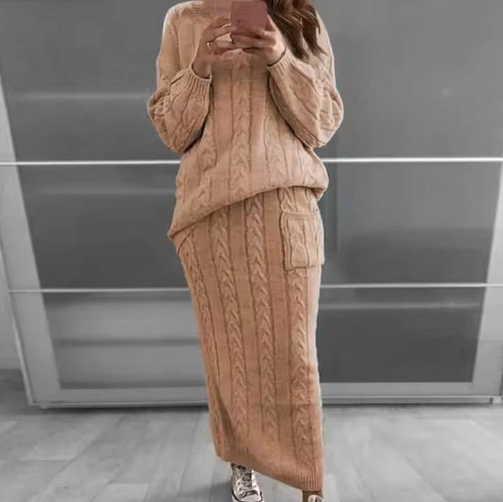 Stilla | Elegant Sæt Bestående Af En Strikpullover og En Nederdel