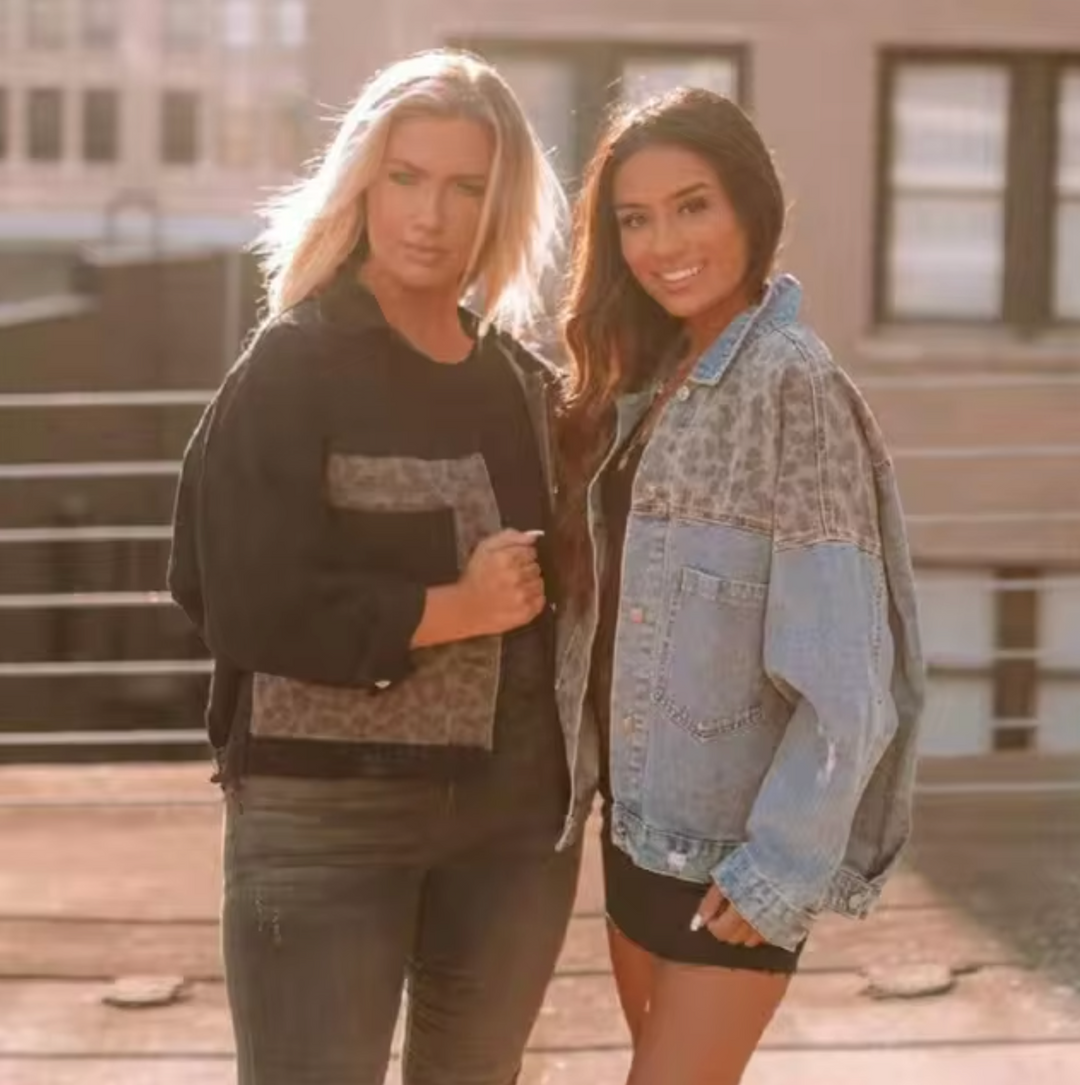 Stilla | Jeansjakke Med Leopard Patches