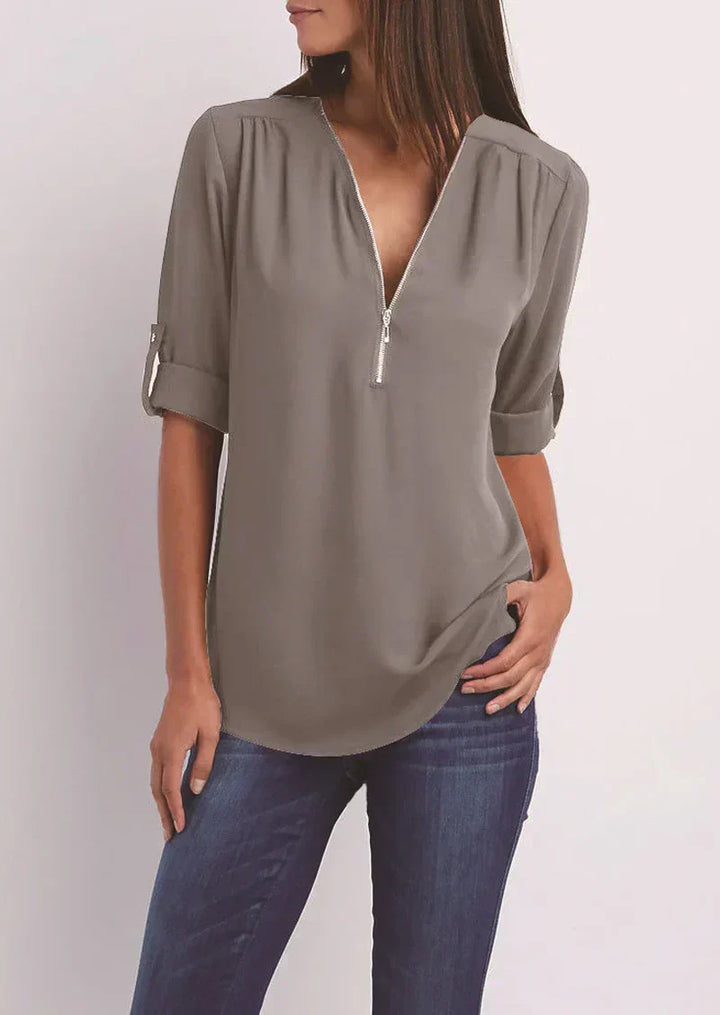Stilla | Elegant Zip Bluse
