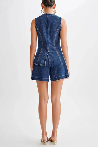 Stilla | Denim Prinsessesømme Taske Vest Top
