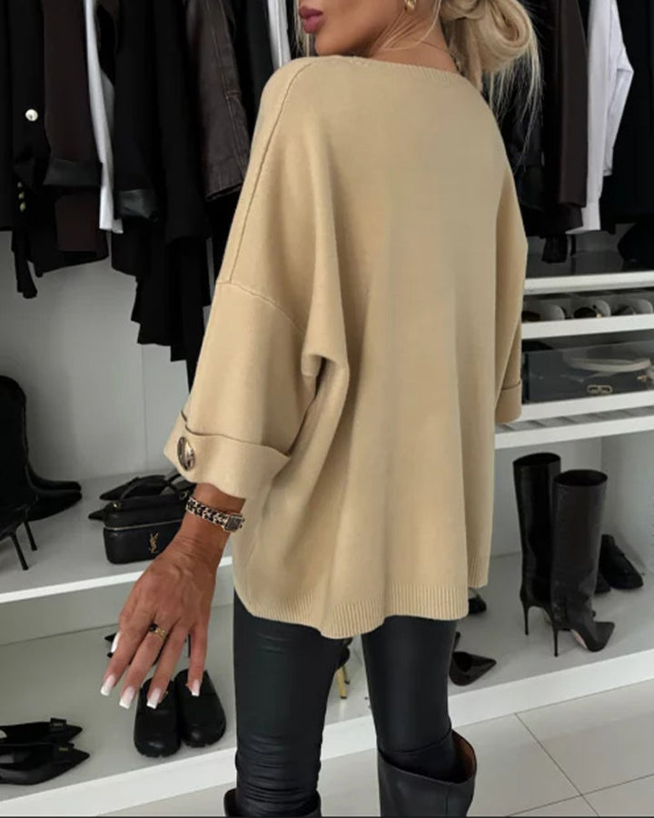 Stilla | Pullover med knapliste til alsidige looks