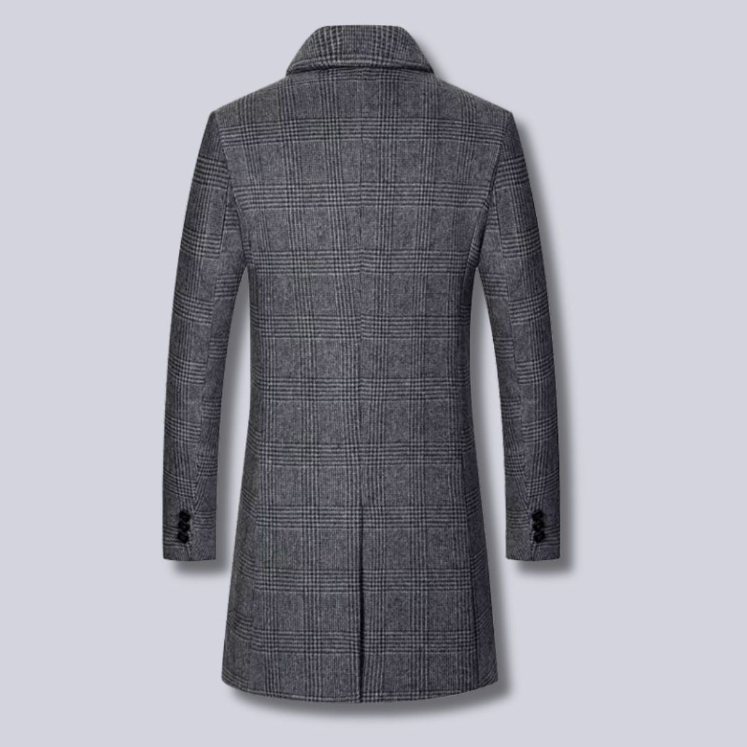 Stilla | Tjekket Uld-Trenchcoat