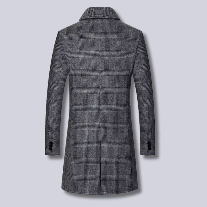Stilla | Tjekket Uld-Trenchcoat