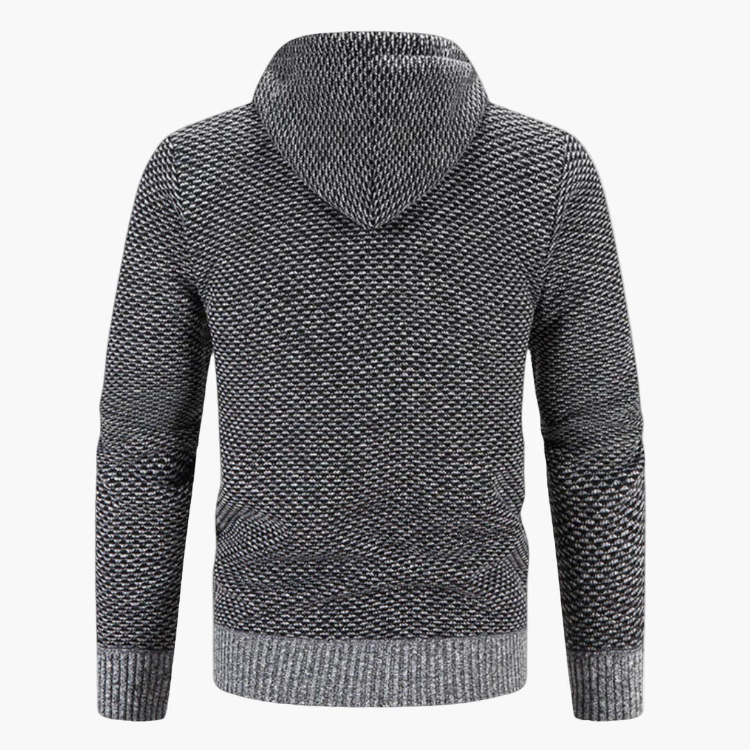 Stilla | Strik-Hættejakke til Efterår og Vinter - Behagelig Fritids-Hoodie med Lynlås