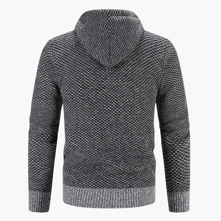 Stilla | Strik-Hættejakke til Efterår og Vinter - Behagelig Fritids-Hoodie med Lynlås