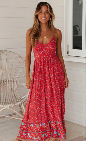 Stilla | Boho Kjole Med Stropper