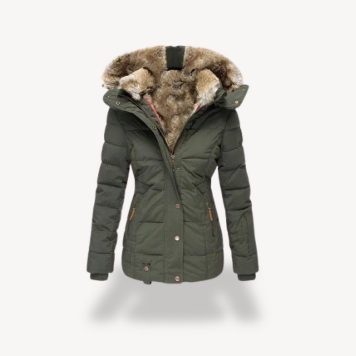 Stilla | Polstret Faux-Fur Hættejakke Dame