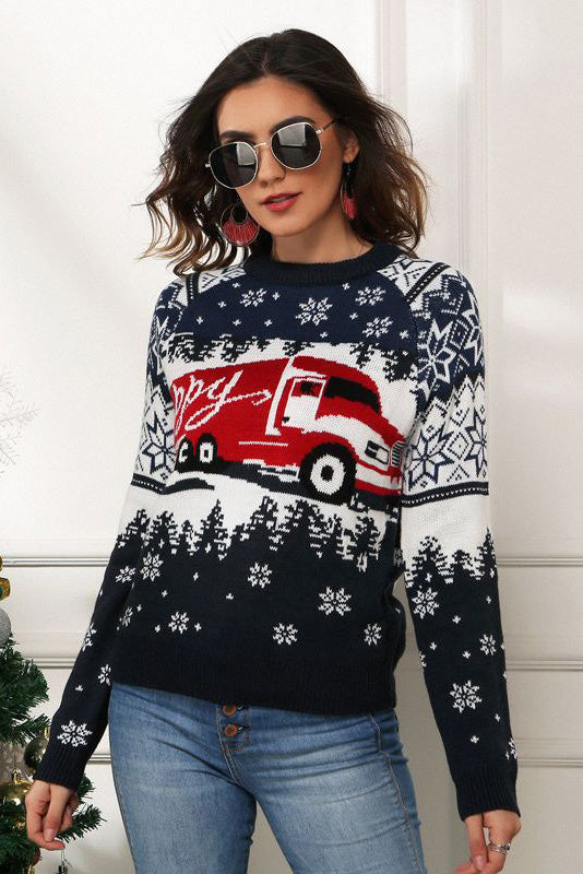 Stilla | Snefnug- og lastbiltryk julesweater