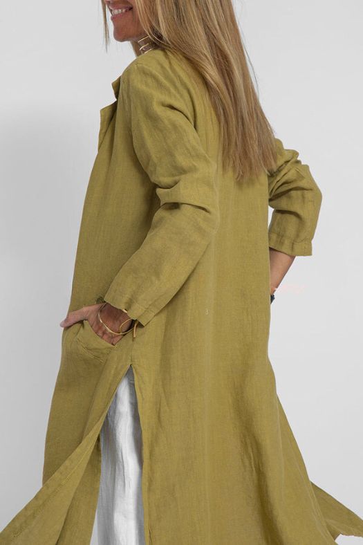 Stilla | Let Linned Blazer Frakke Med Lommer