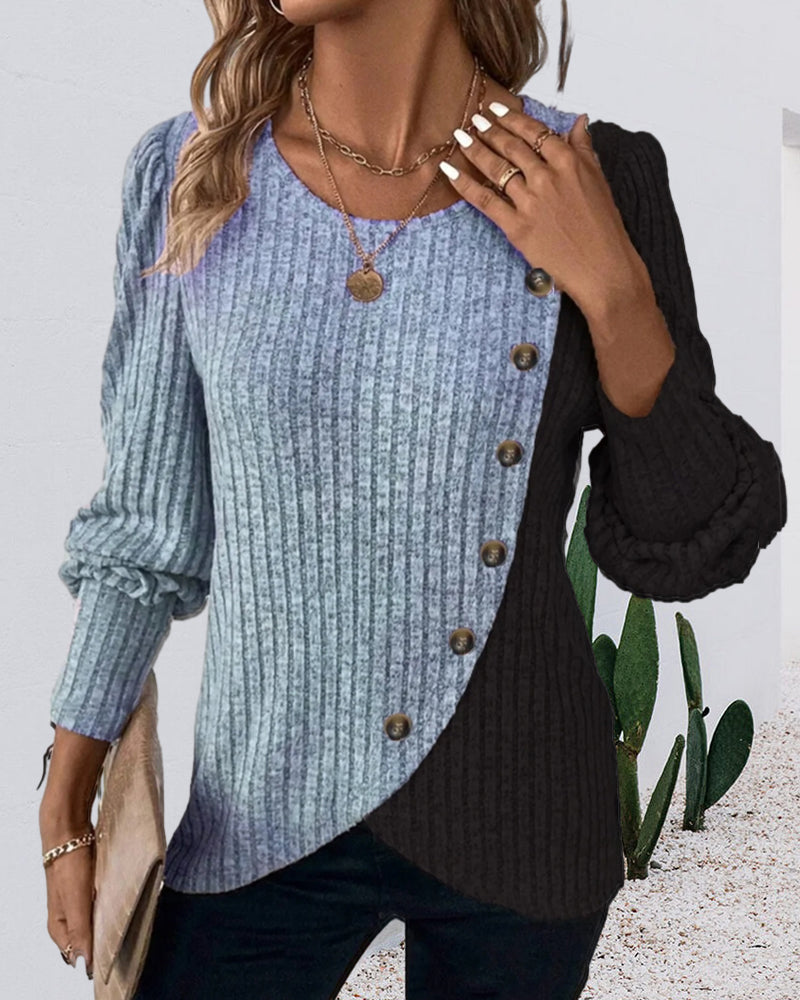 Stilla | Casual Top I Color-block-look