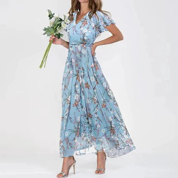 Stilla | Lang Sommerkjole Med Smukt Blomstermønster