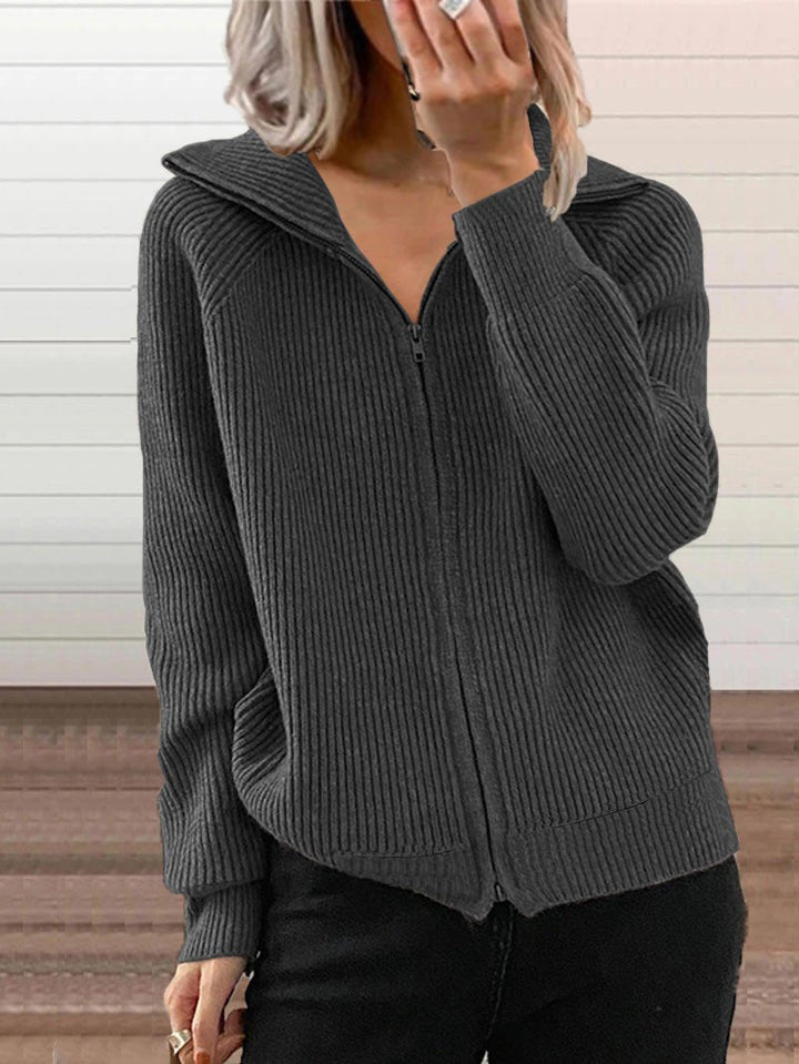 Stilla | Cozy Cotton Knit Zip-Up Pullover Jakke