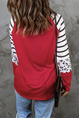 Stilla | Grafisk Stribet Langærmet T-shirt