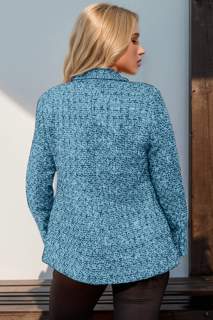 Stilla | Tag Full Size Langærmet Tweed Blazer