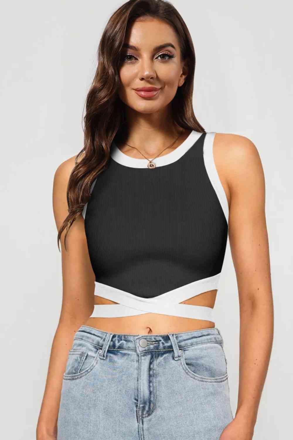 Stilla | Tie Back Rund Hals Tank
