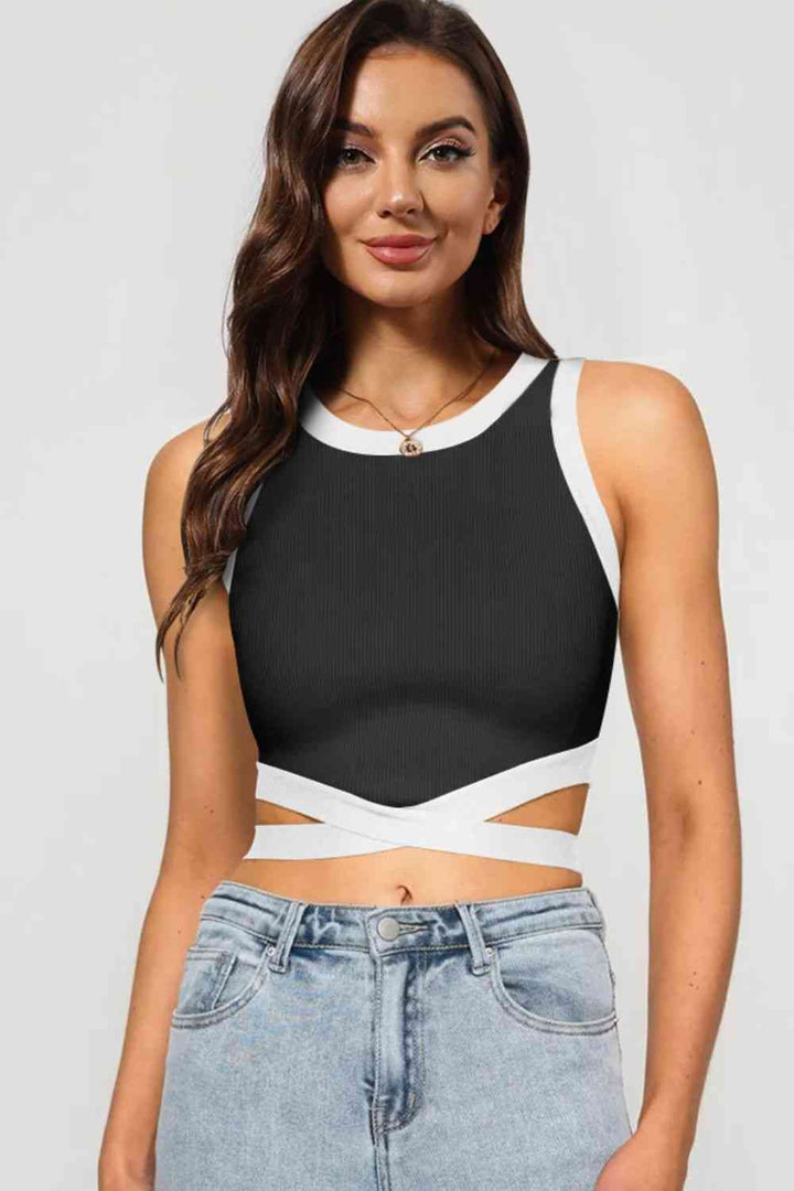 Stilla | Tie Back Rund Hals Tank