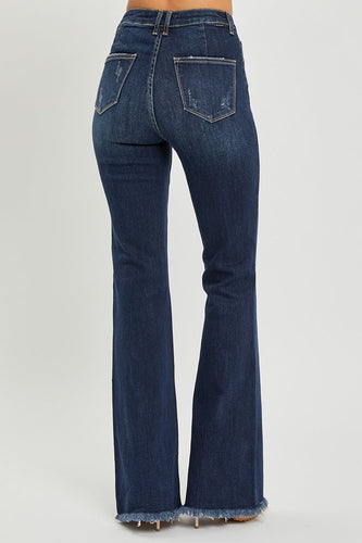 Stilla | Høj Talje Raw Hem Flare Jeans