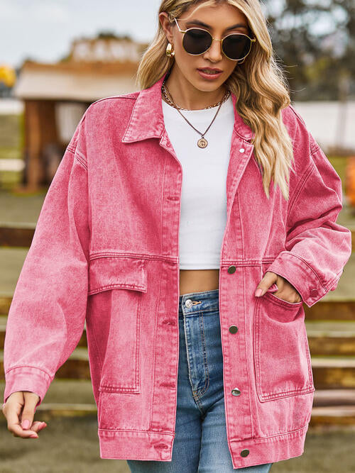 Stilla | Hals Knap-op Denim Jakke