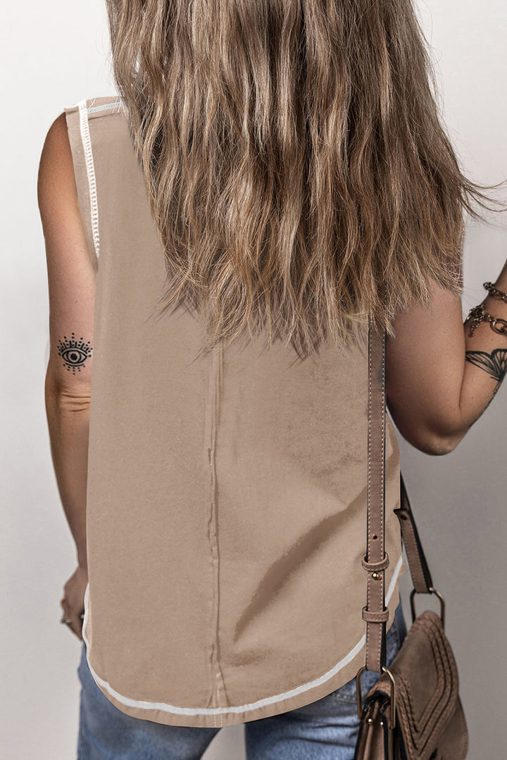 Stilla | Stitching Rund Hals Tank