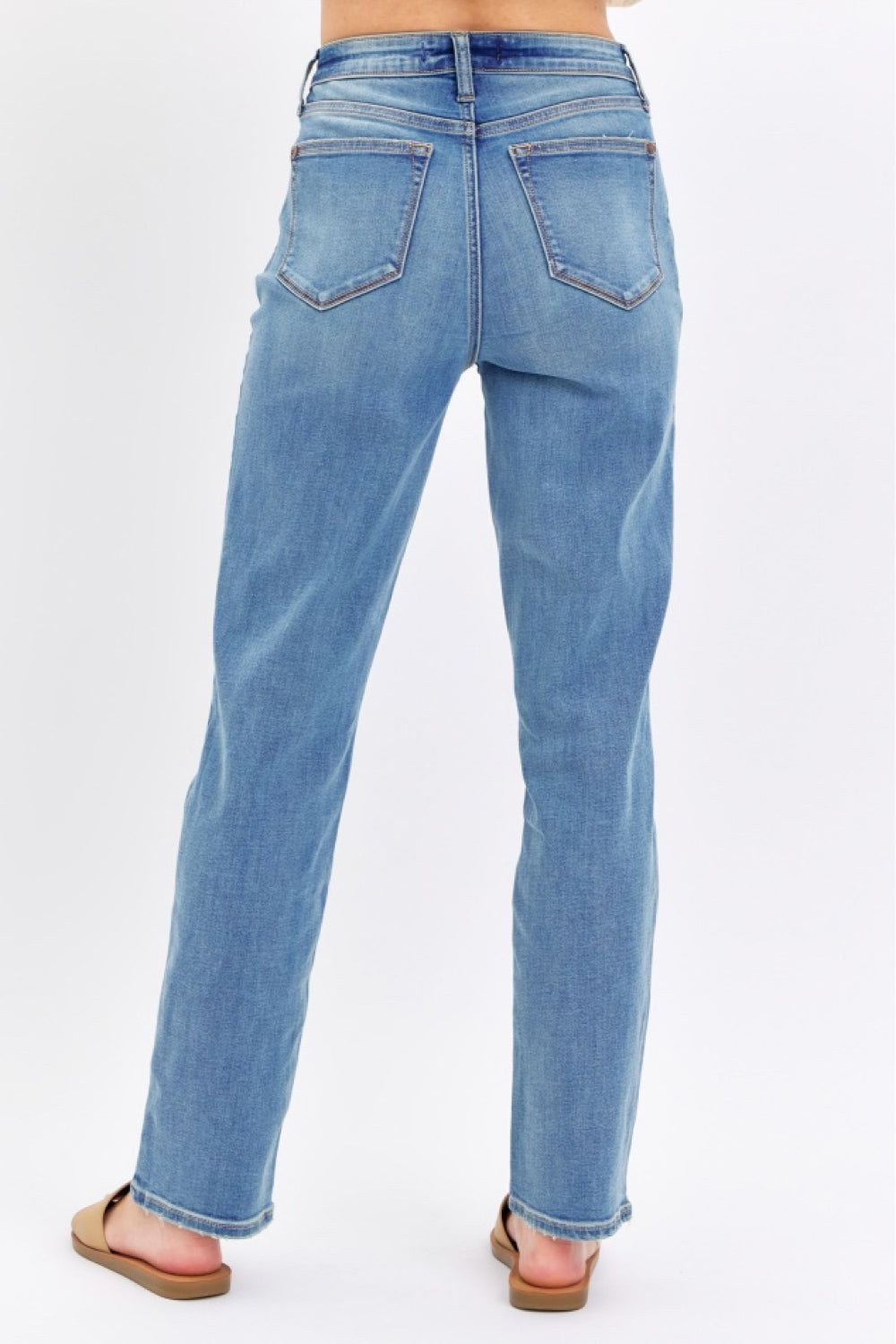 Stilla | Blå Fuld Størrelse Høj Talje Straight Jeans