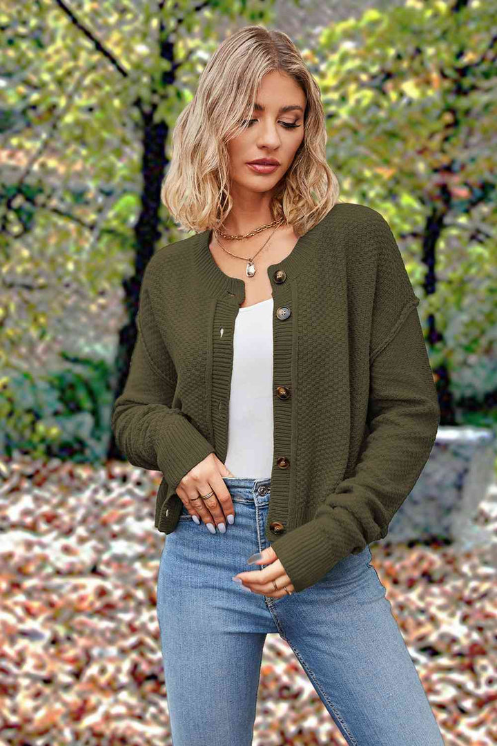 Stilla | Op Rund Hals Drop Skulder Cardigan