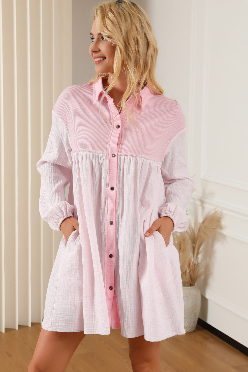 Stilla | Kravehals Dropped Shoulder Mini Kjole