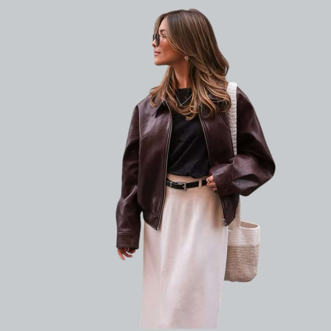 Stilla | Unisex Vintage Stil Læderlook Jakke