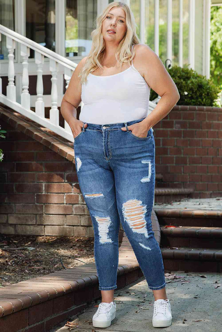 Stilla | Størrelse Distressed Skinny Jeans