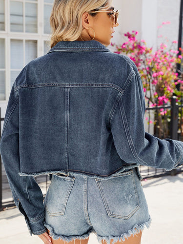 Stilla | Up Langærmet Denimjakke med Lommer