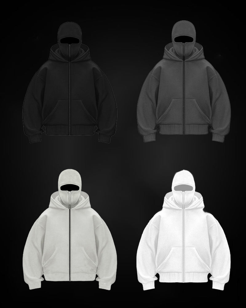 Stilla | Sweatshirt jakke med dobbelt hætte og lynlås