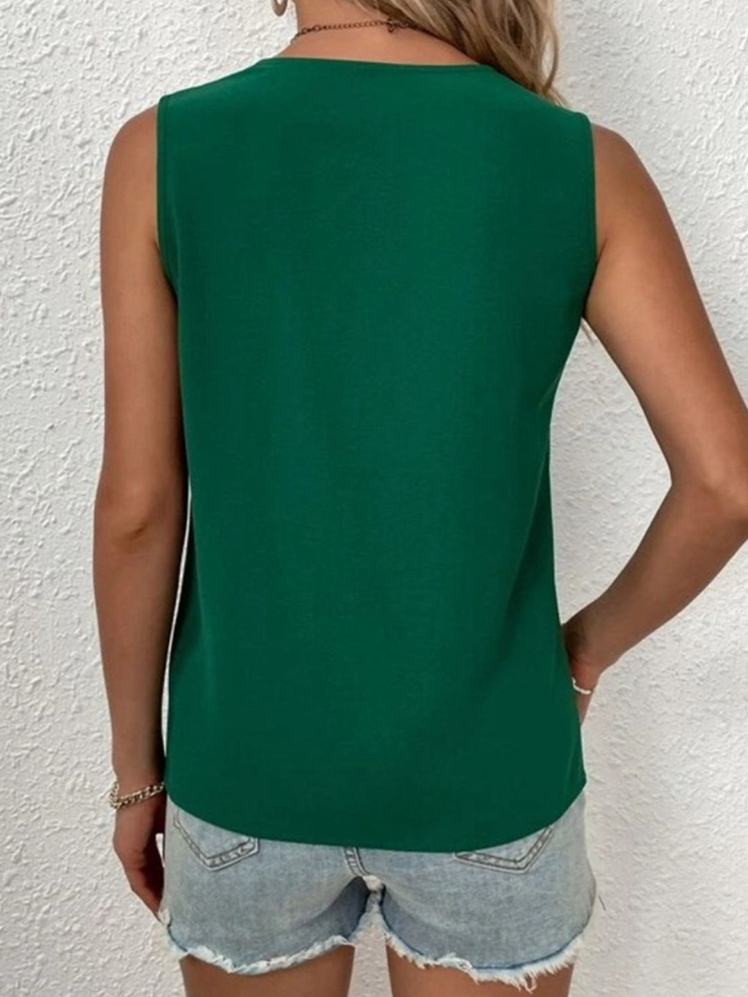 Stilla | Plus Size Blonde Detalje V-Hals Tank