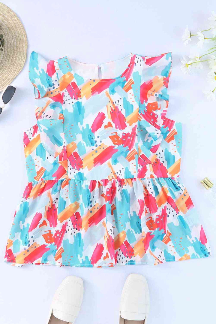 Stilla | Rund Hals Ruffle Peplum Top
