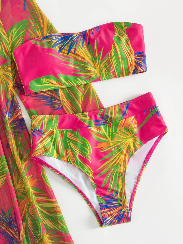Stilla | Print Tube Top, Swim Bottoms, and Cover up Set