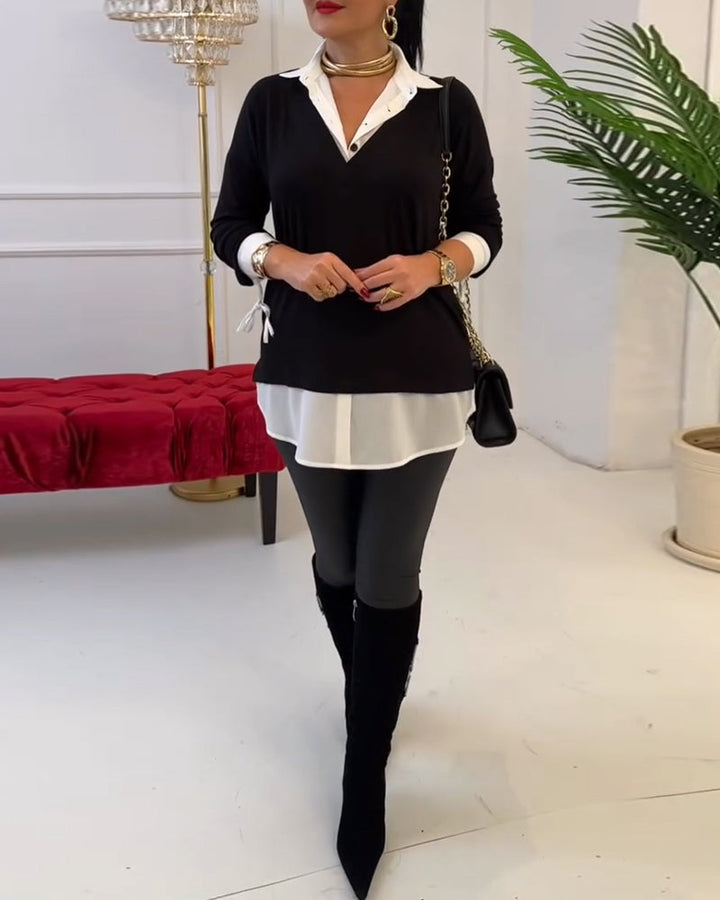 Stilla | Sort og Hvid Patchwork Revers