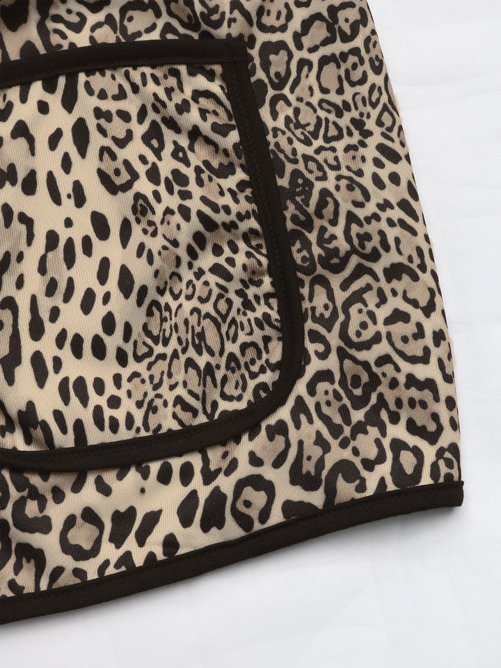 Stilla | Perfee Leopardejakke Med Lange Ærmer og Åben Forside