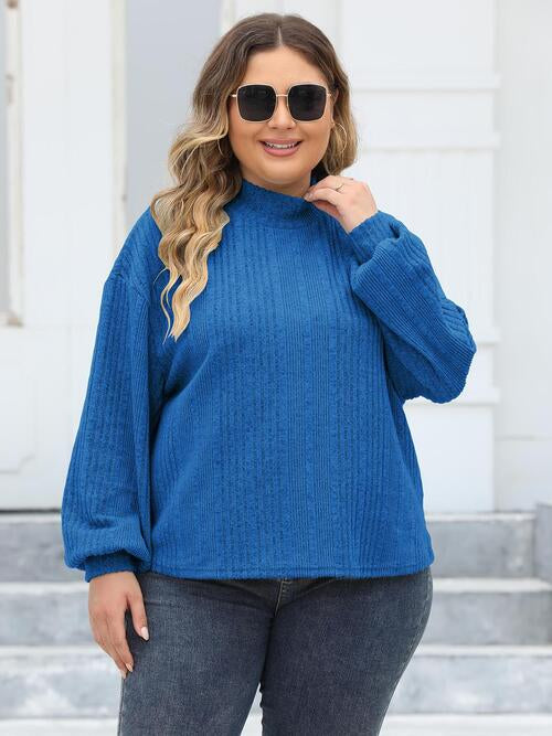Stilla | Størrelse Mock Neck Langærmet Strikket Top