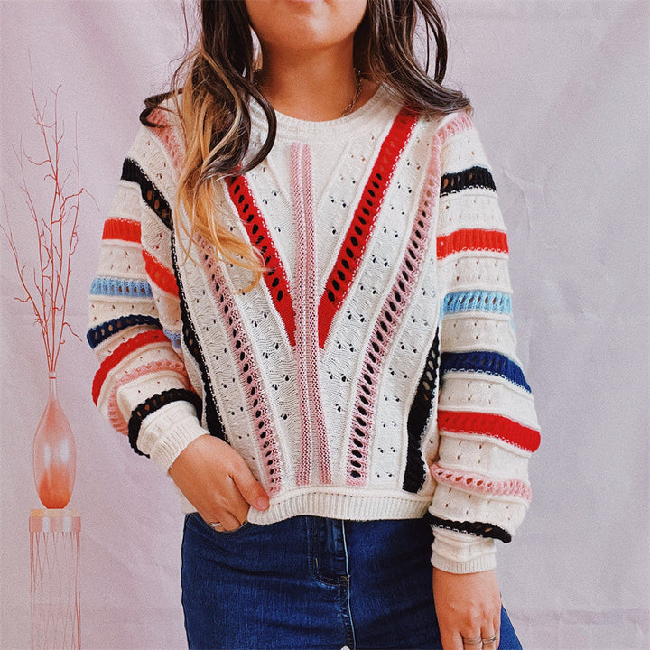 Stilla | Åbenarbejdet Rund Hals Sweater