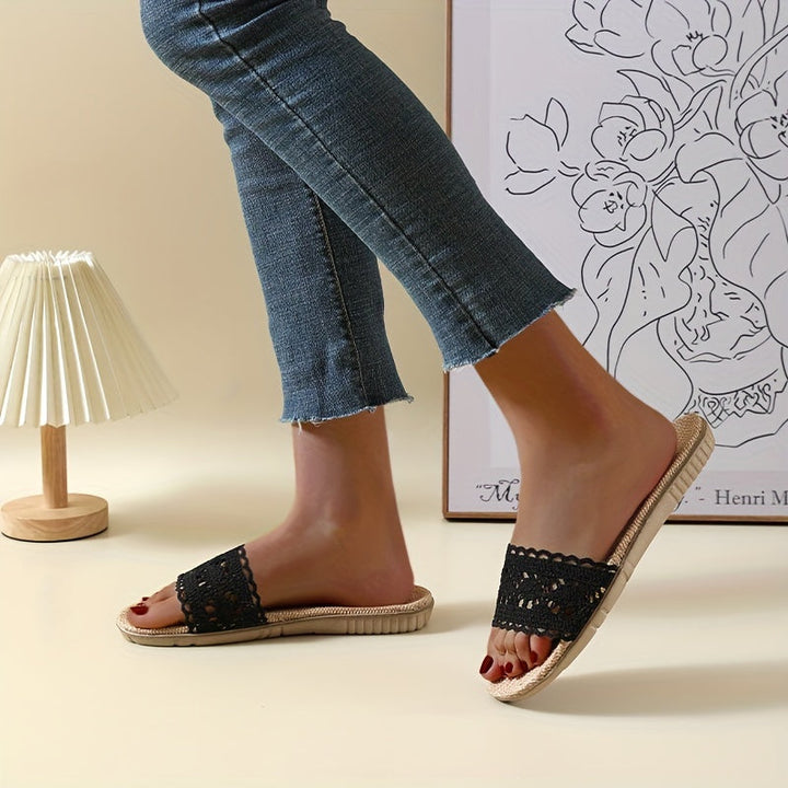 Stilla | Sommersandaler Til Kvinder Åndbare Hørflip Flops Med Blonde, Skridsikre Og Komfortable