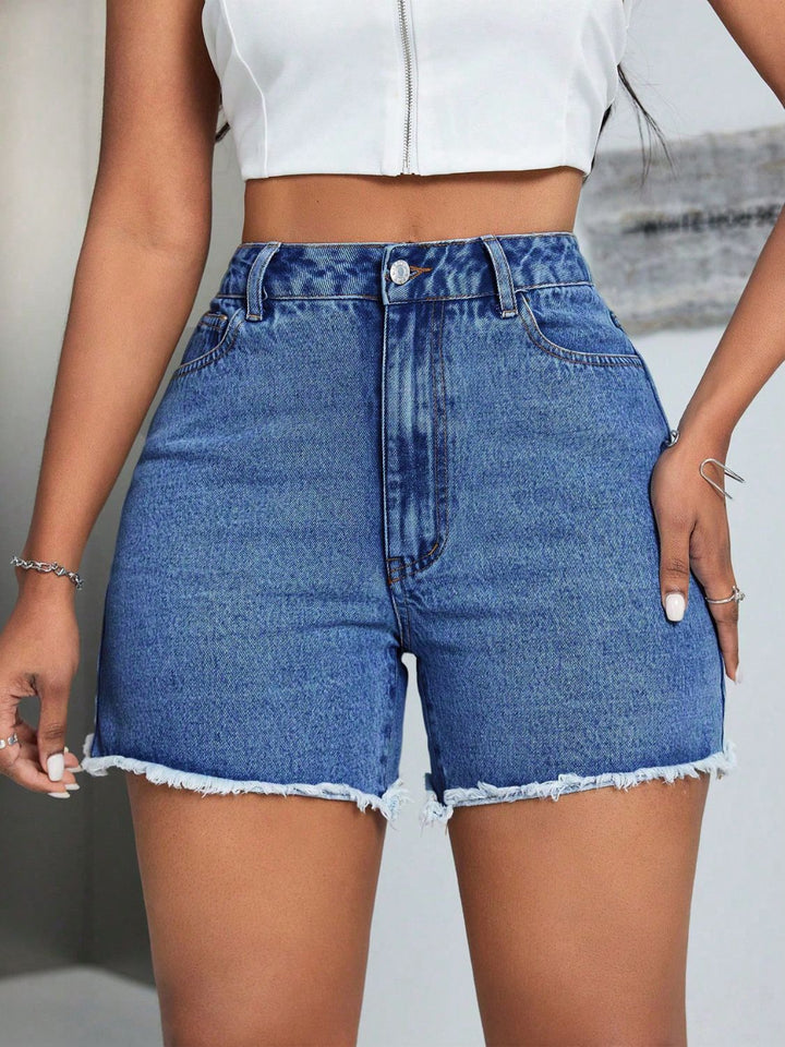 Stilla | Hem Høj Talje Denim Shorts