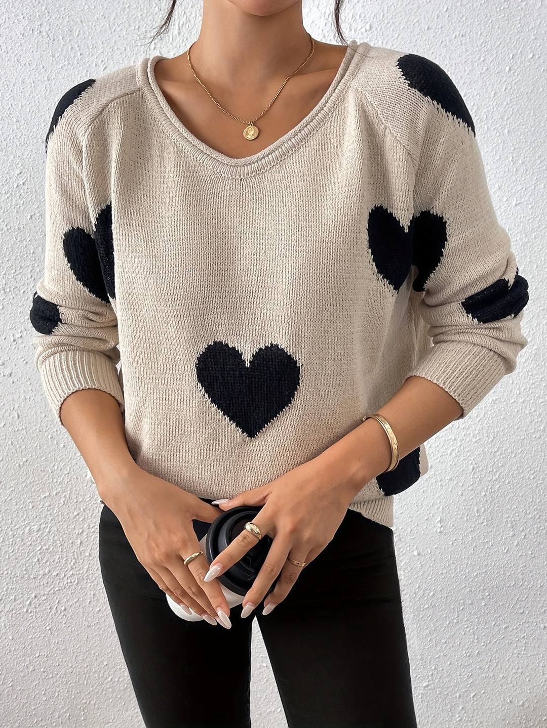 Stilla | Cozy Sweater med Et Hjerte Mønster til En Romantisk Vinter Stil