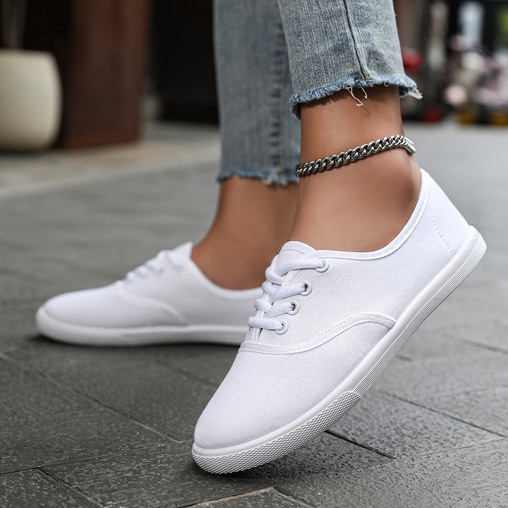 Skovae | Behagelige Lave Canvas Sneakers I Hvid