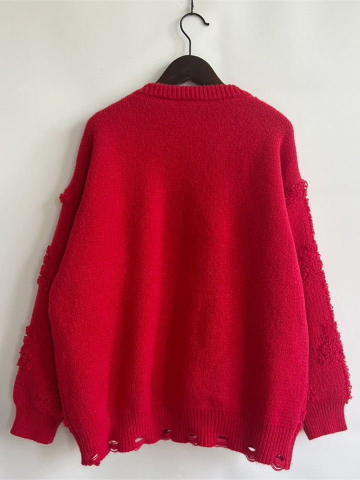 Stilla | Detaljeret Rund Hals Langærmet Sweater