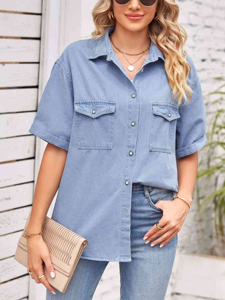 Stilla | Neck Kortærmet Denimjakke