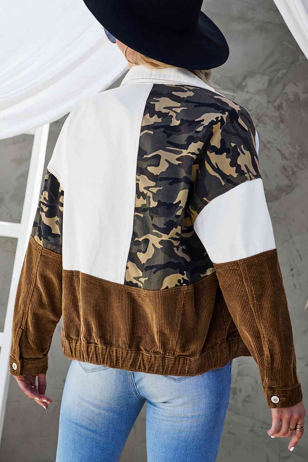 Stilla | Color Block Button-up Corduroy Shacket