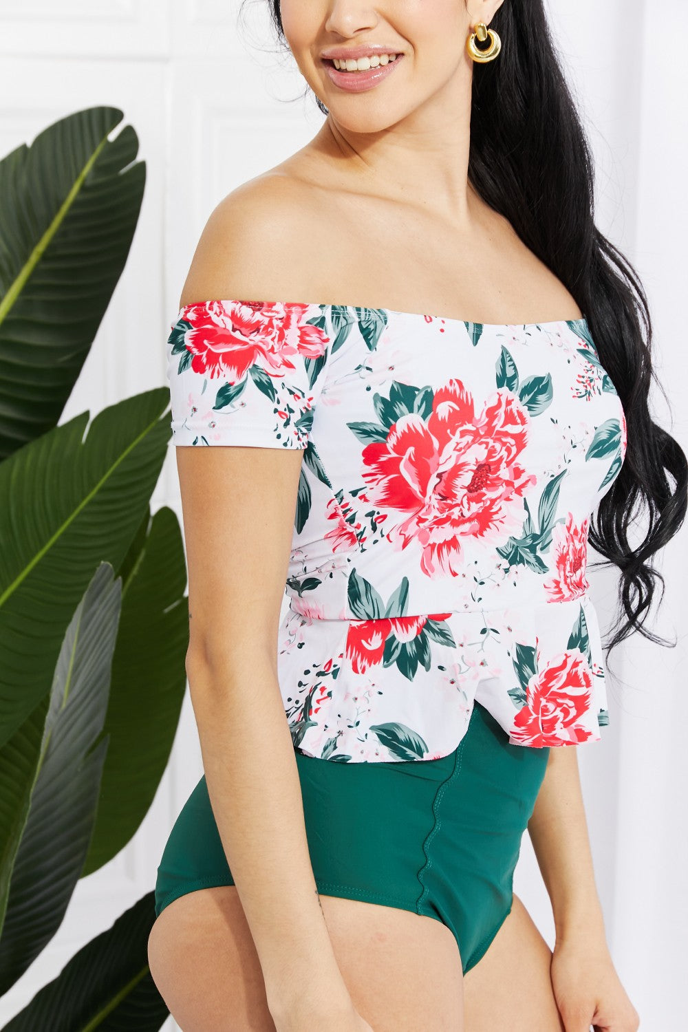 Stilla | West Swim Coastal Cutie Off-shoulder Swim Tankini Set